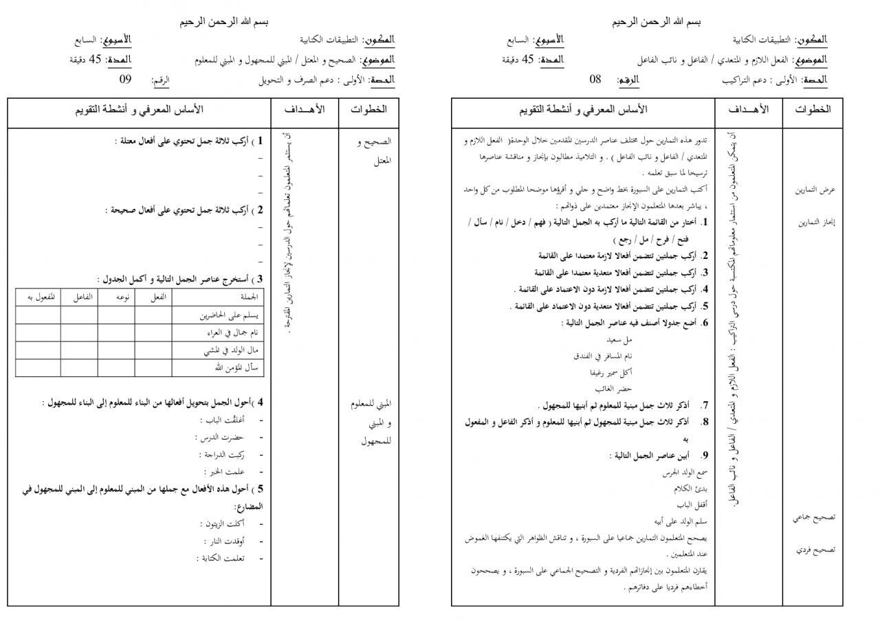 تمارين لغة عربية , لمن تعلم العربية و يريد ان يطبق