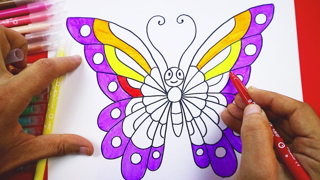 رسم فراشة ملونة تعلم رسم الفراشات بطريقة سهله بالصور ازاي